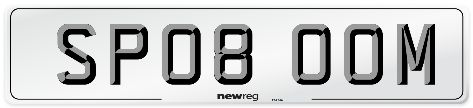 SP08 OOM Number Plate from New Reg